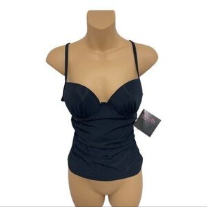 Shape FX Elegant Black Swim Top NWT | Control, Support & Enhance | Size M